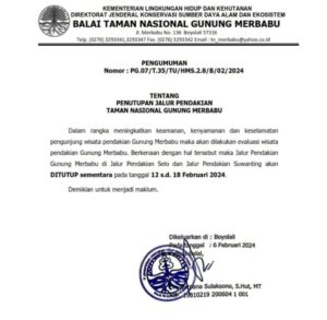 Pendakian Gunung Merbabu Ditutup Selama Sepekan