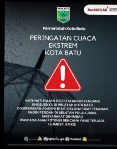 Warga Dihimbau Waspada dan Hati-hati Peningkatan Hujan Disertai Angin