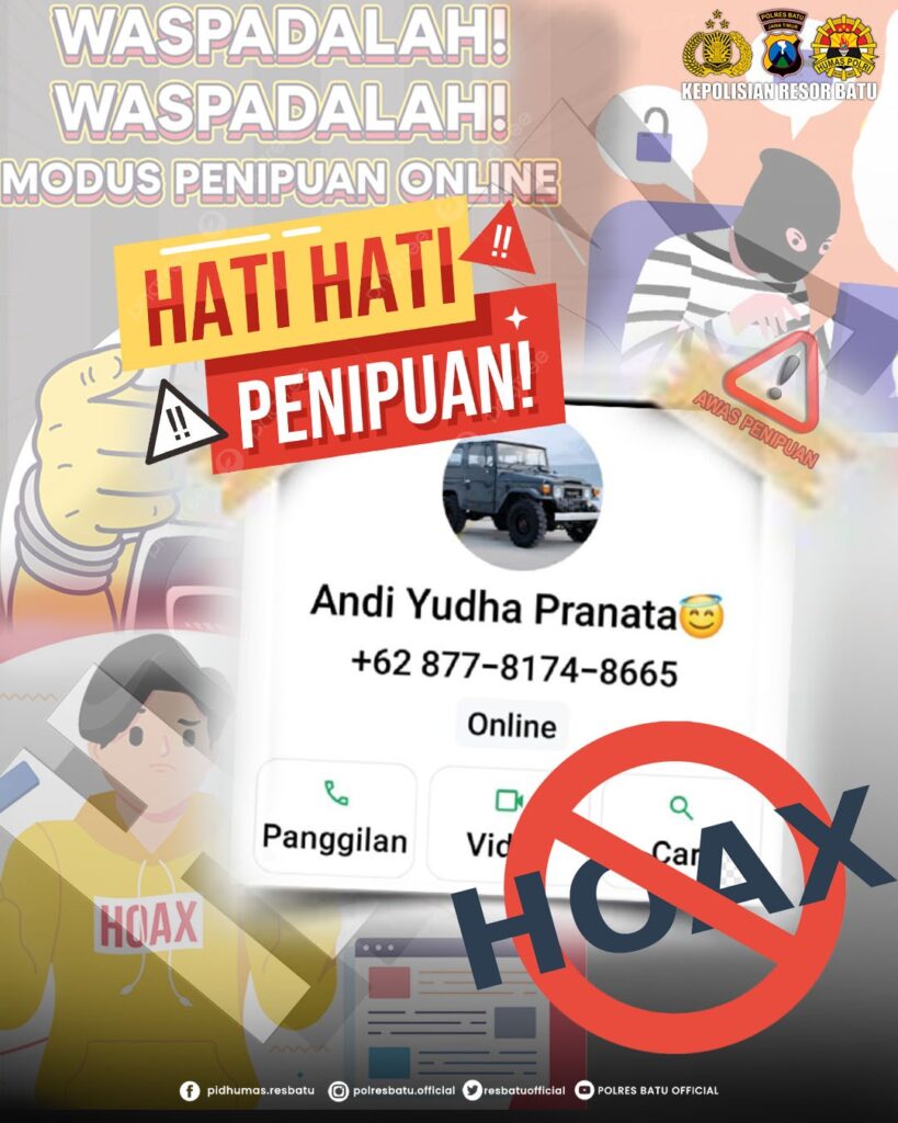 Waspada! Penipuan Berkedok Nama Kapolres Batu Marak di WhatsApp