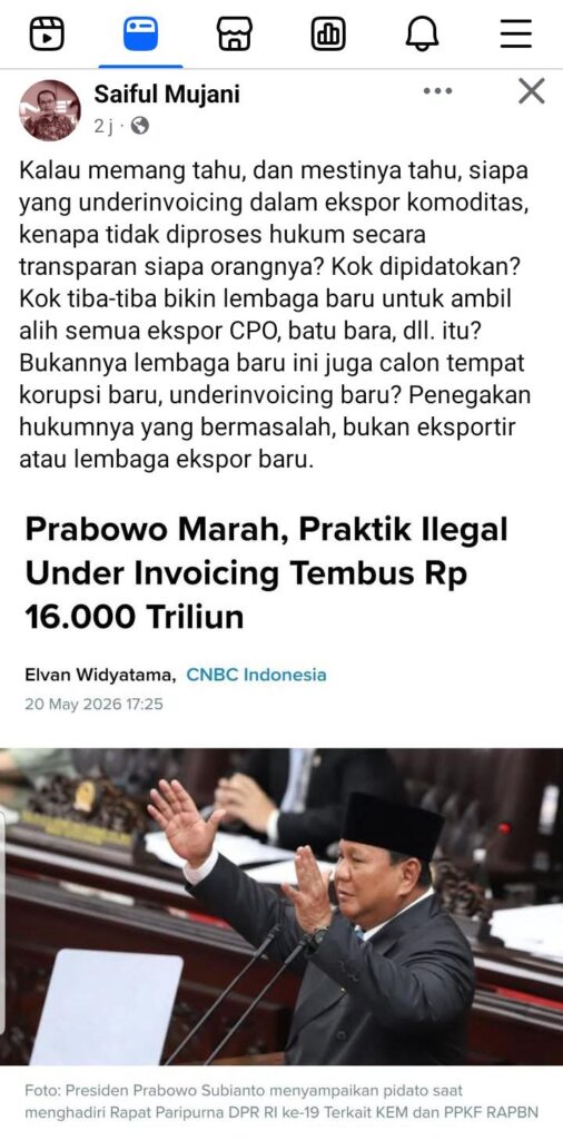 Ekonom Soroti Dugaan Under Invoicing Rp16.000 Triliun, Pertanyakan Komitmen Penegakan Hukum