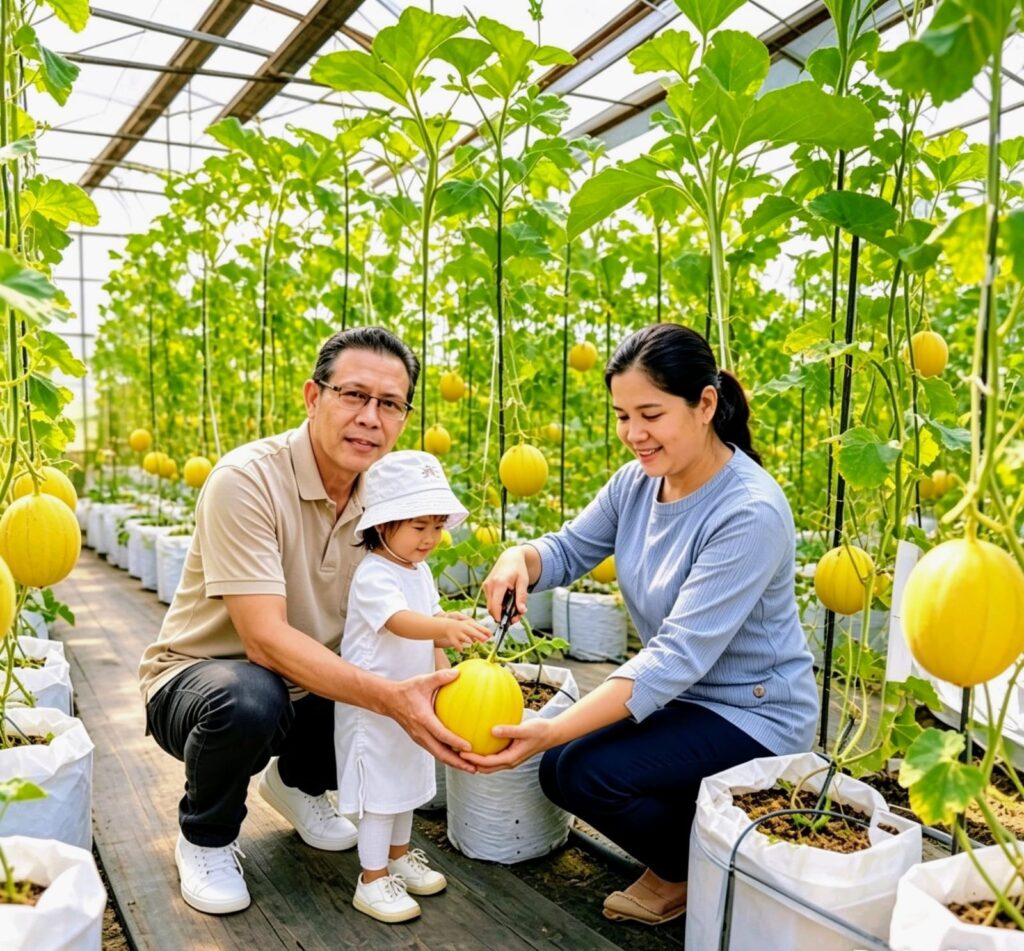 Memanen Melon Segar dari Kebun Hidroponik: Simfoni Modern dalam Pelukan Alam