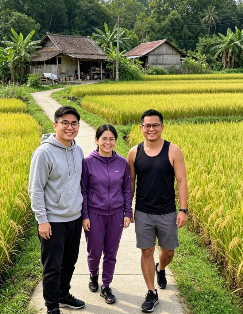 Jalan Sore di Sawah: Olahraga dan Isi Otak dalam Pelukan Alam